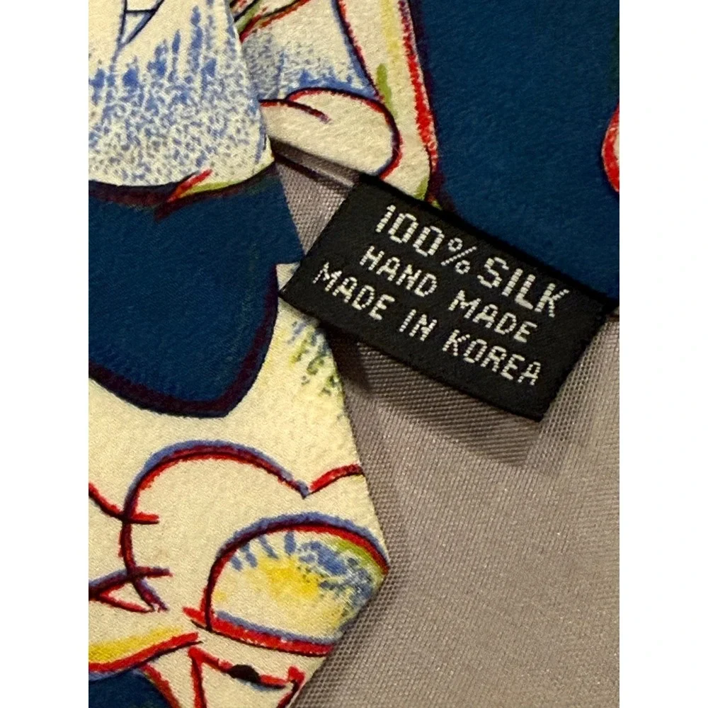 Vintage 1993 Looney‎ Tunes Sylvester Tweety Silk Tie Balancine Blue Cartoon 90s